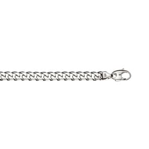 Curb Chain Solid 750/18 K White Gold 7.0mm
