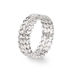 Panzerring 750/18 K Weissgold