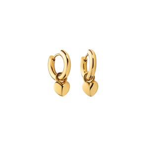 Paul Hewitt Hoop Earrings Heart Marinium Ocean Steel Gold