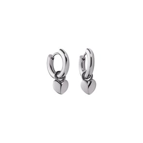 Paul Hewitt Hoop Earrings Heart Marinium Ocean Steel Silver