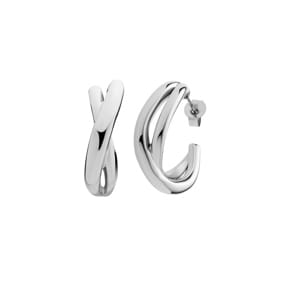 Paul Hewitt Hoop Earrings Waves Marinium Ocean Steel Silver