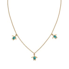 Paul Hewitt Halskette Turtle Marinium Ocean Steel Aquamarine Goldig