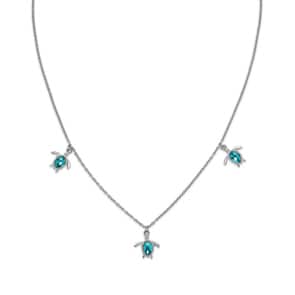 Paul Hewitt Halskette Turtle Marinium Ocean Steel Aquamarine Silbrig