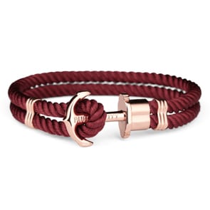 Paul Hewitt Phrep IP Rose Anchor Bracelet Nylon Dark Berry
