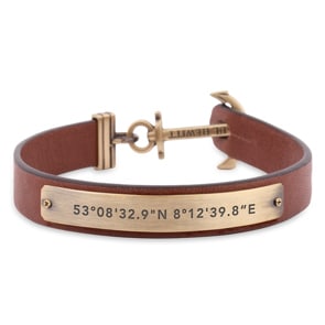 Paul Hewitt Signum Laiton Ancre Bracelet Cuir Brun