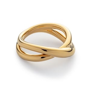 Paul Hewitt Waves Twisted Damenring Marinium Ocean Steel Goldig