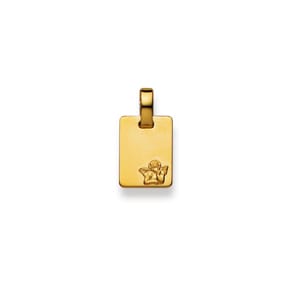 Engravable Pendant 750/18 K Yellow Gold, Angel