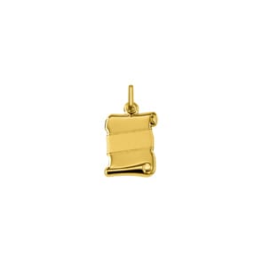 Plakette 750/18 K Gelbgold Schriftrolle 20mm
