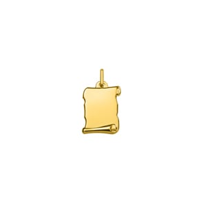 Plakette 750/18 K Gelbgold Schriftrolle 20mm