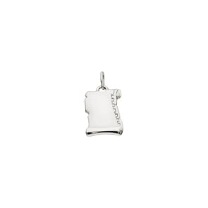 Plaquette Argent 925 rhodié 14 x 18mm, Parchemin