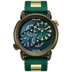 Police Boa Dual Time Goldig / Grün