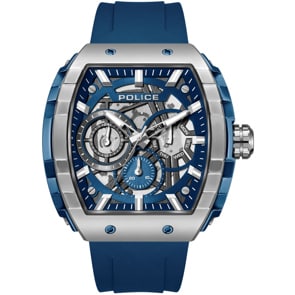 Police Flash Day Date Silbrig / Blau