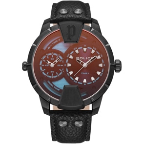 Police Huntley Dual Time Schwarz