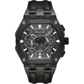 Police Shield Dual Time Schwarz