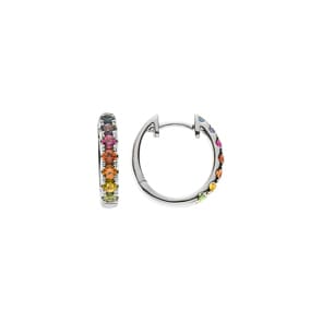 Créoles Rainbow or gris 750/18 ct avec saphirs Ø 14.5mm