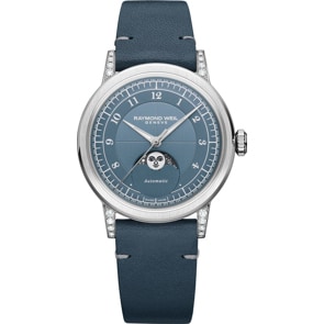 Raymond Weil Millesime Moon Phase Diamonds Jeansblau Ø 35mm