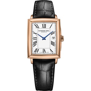 Raymond Weil Toccata Square Rosé / Leder schwarz