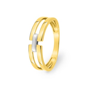 Ring 375/9 K Gelbgold bicolor