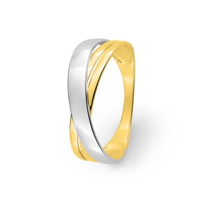 Ring 375/9 K Gelbgold bicolor