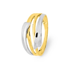 Ring 375/9 K Gelbgold bicolor