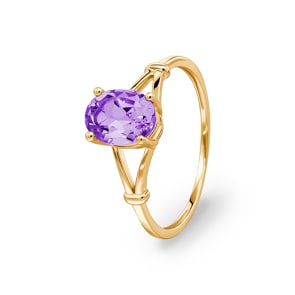 Ring 375/9 K Gelbgold mit Amethyst oval
