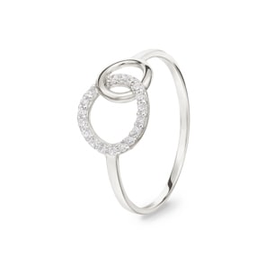 Ring 375/9 K Weissgold Kreise mit Zirkonia