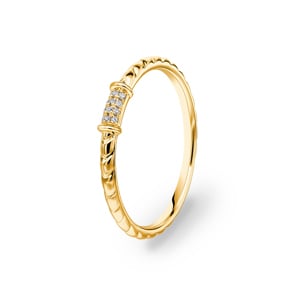 Ring 750/18 K Gelbgold mit Diamanten 0.03 ct H/si