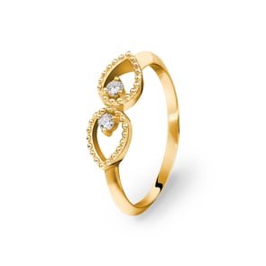 Ring 750/18 K Gelbgold mit Diamanten 0.08 ct H/si