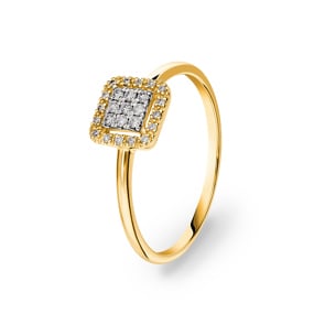 Ring 750/18 K Gelbgold mit Diamanten 0.11 ct H/si