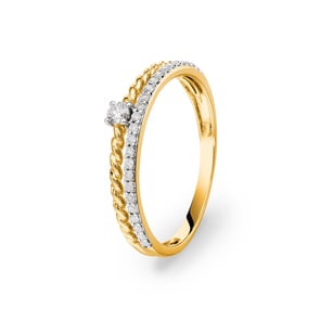 Ring 750/18 K Gelbgold mit Diamanten 0.17 ct H/si