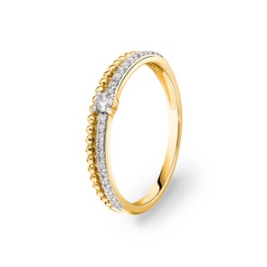 Bague or jaune 750/18 ct avec diamants 0.17 ct H/si