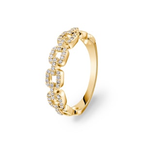 Bague or jaune 750/18 ct avec diamants 0.18 ct H/si