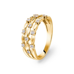 Ring 750/18 K Gelbgold mit Diamanten 0.24 ct H/si