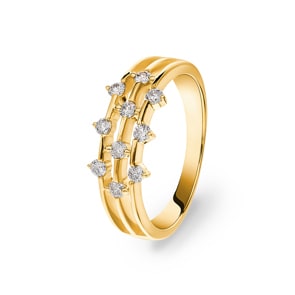 Ring 750/18 K Gelbgold mit Diamanten 0.31 ct H/si