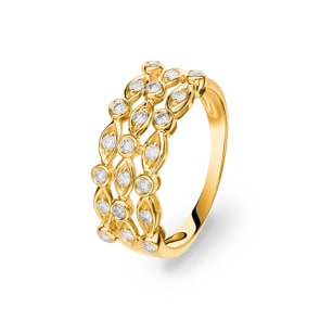 Ring 750/18 K Gelbgold mit Diamanten 0.37 ct H/si