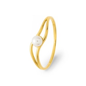 Ring 750/18 K Gelbgold mit Süsswasserzuchtperle Ø 3mm