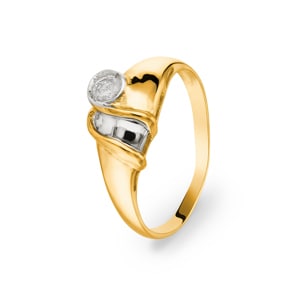 Ring 750/18 K Gelbgold mit Zirkonia Ø 53