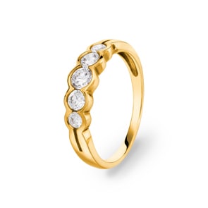 Ring 750/18 K Gelbgold mit Zirkonia Ø 56