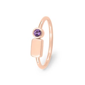 Ring 750/18 K Roségold mit Amethyst rund
