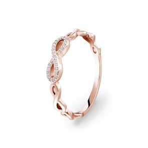 Ring 750/18 K Roségold mit Diamanten 0.05 ct H/si, Infinity