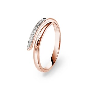 Ring 750/18 K Roségold mit Diamanten 0.05 ct H/si