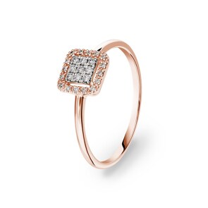 Ring 750/18 K Roségold mit Diamanten 0.11 ct H/si
