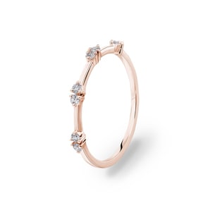 Ring 750/18 K Roségold mit Diamanten 0.14 ct H/si