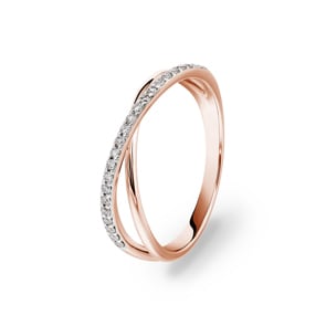 Ring 750/18 K Roségold mit Diamanten 0.14 ct H/si