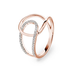 Ring 750/18 K Rose Gold with Diamonds 0.15 ct H/si