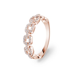 Ring 750/18 K Rose Gold with Diamonds 0.18 ct H/si