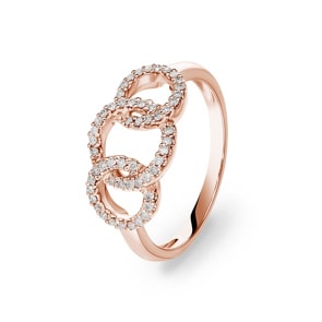 Ring 750/18 K Rose Gold with Diamonds 0.21 ct H/si