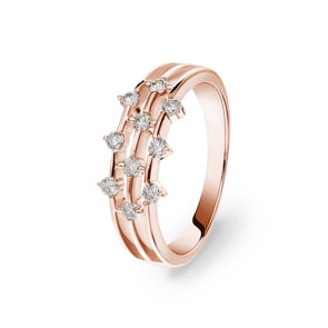 Ring 750/18 K Roségold mit Diamanten 0.31 ct H/si