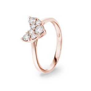 Ring 750/18 K Roségold mit Diamanten 0.51 ct H/si, Herz