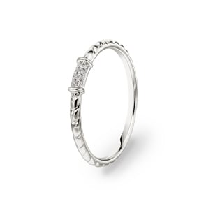 Ring 750/18 K Weissgold mit Diamanten 0.03 ct H/si